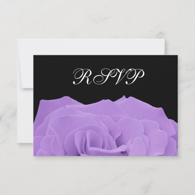 Tarjeta de respuesta RSVP para Rosa de Lavanda y B (Anverso)