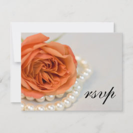 Tarjeta de respuesta RSVP para Rosa naranja y boda