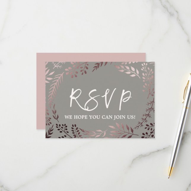 Tarjeta de Respuesta RSVP para Sitio Web de Boda E (Anverso/Reverso In Situ)