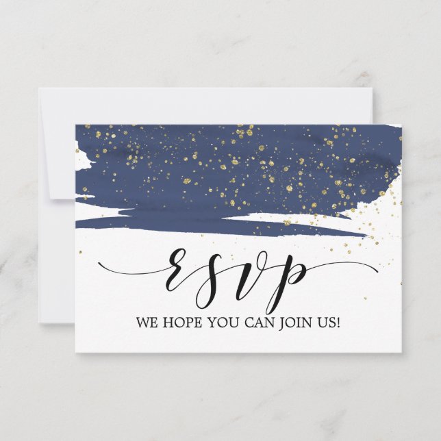 Tarjeta de respuesta RSVP para sitio web de boda e (Anverso)