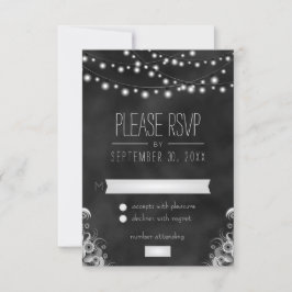 Tarjeta de respuesta RSVP para timbres y cadenas n