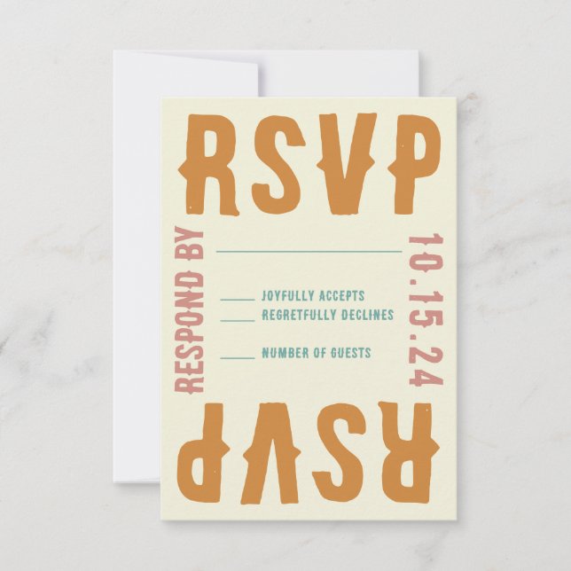 Tarjeta de respuesta RSVP para tipografía brillant (Anverso)