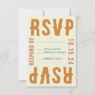 Tarjeta de respuesta RSVP para tipografía brillant