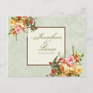 Tarjeta de respuesta RSVP para Vintage n aves