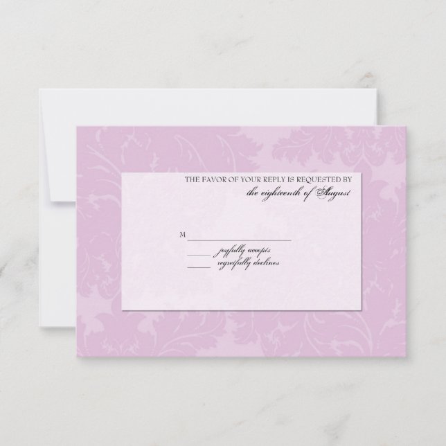 Tarjeta de respuesta RSVP personalizable (Anverso)