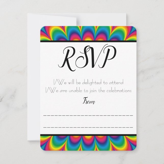 Tarjeta de respuesta RSVP/Psychedelic Tie Dye (Anverso)