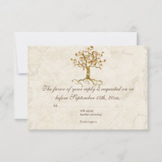 Tarjeta de respuesta RSVP Raíces de árbol arremoli