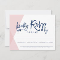 TARJETA DE RESPUESTA RSVP redundancia rosa pálido