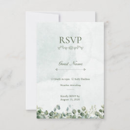 Tarjeta de respuesta RSVP Rosa Blanca y Verde Salv