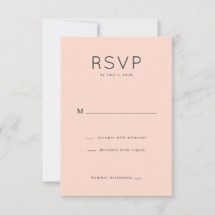 Tarjeta de respuesta RSVP Rosa Elegante