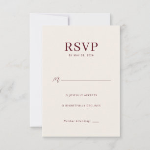 Tarjeta de respuesta RSVP Rosa Elegante