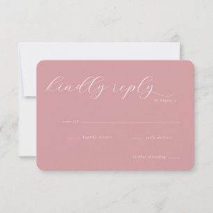 Tarjeta de Respuesta RSVP Rosa Elegante
