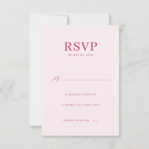 Tarjeta de Respuesta RSVP Rosa Elegante