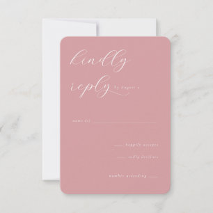 Tarjeta de respuesta RSVP Rosa Elegante