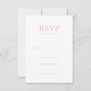 Tarjeta de respuesta RSVP Rosa Elegante