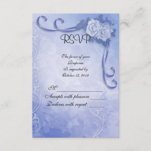 Tarjeta de respuesta RSVP rosas azules