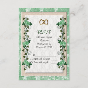 Tarjeta de respuesta RSVP rosas irlandeses