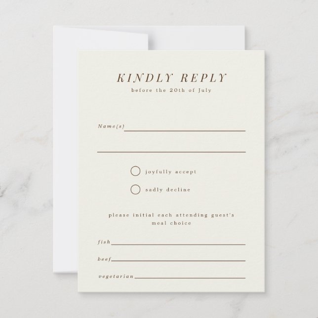 Tarjeta de respuesta RSVP RSVP de boda de sucursal (Anverso)
