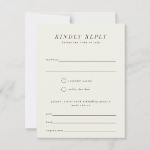 Tarjeta de respuesta RSVP RSVP de boda de sucursal