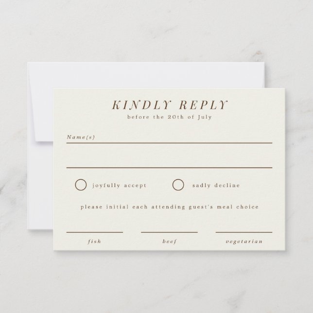 Tarjeta de respuesta RSVP RSVP de boda de sucursal (Anverso)