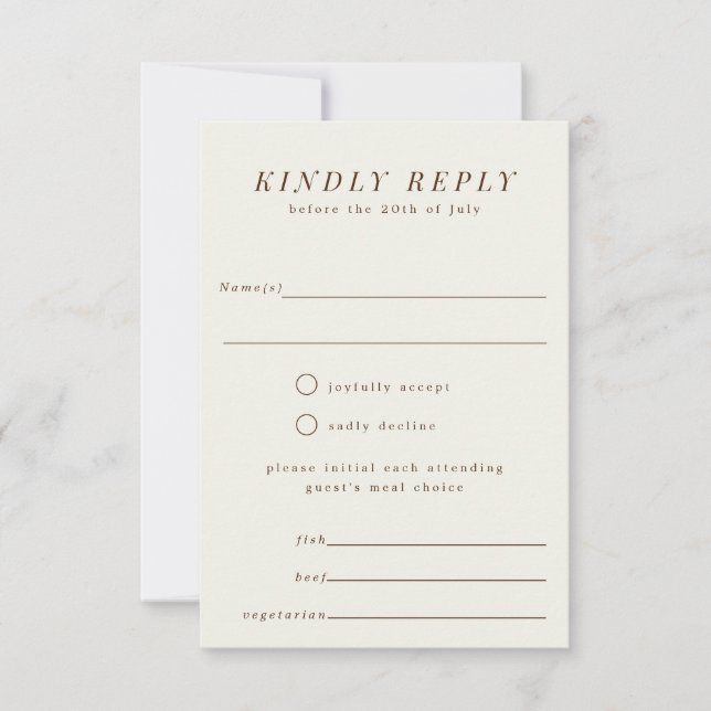 Tarjeta de respuesta RSVP RSVP de boda de sucursal (Anverso)