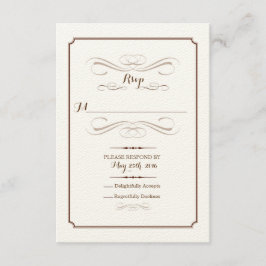 Tarjeta de respuesta RSVP Rustic Elegant