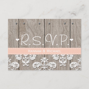 Tarjeta de respuesta RSVP Rústica de bodas Hydrang