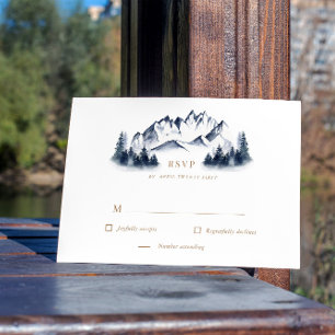 Tarjeta de respuesta RSVP Rústica de la montaña az