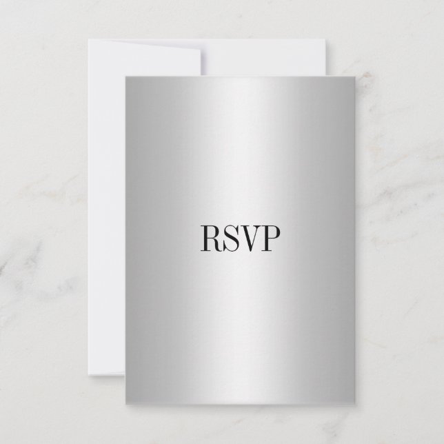 Tarjeta de respuesta RSVP Silver Todos los eventos (Anverso)