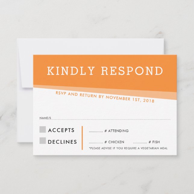 TARJETA DE RESPUESTA RSVP simple moderna audaz nar (Anverso)
