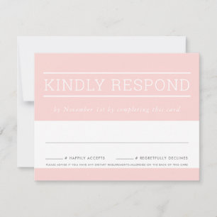 TARJETA DE RESPUESTA RSVP tipo moderno rosa rubor