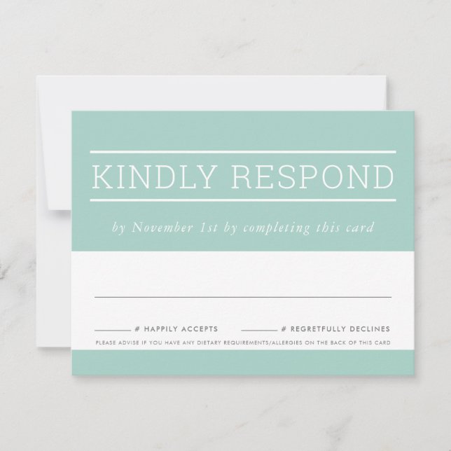 TARJETA DE RESPUESTA RSVP tipo simple moderno ment (Anverso)