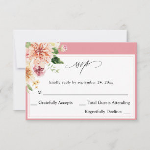 Tarjeta de respuesta RSVP V2 P floral y de follaje