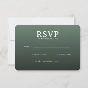 Tarjeta de Respuesta RSVP Verde Elegante