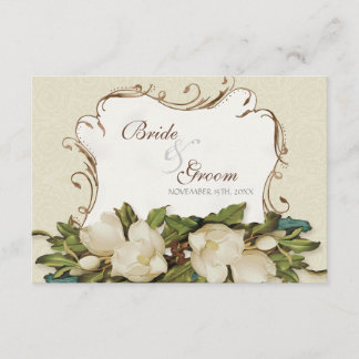 Tarjeta de respuesta RSVP Vintage Magnolia Swirls 