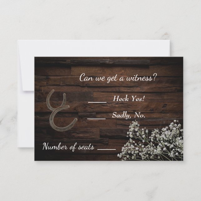 Tarjeta de respuesta Rustic Baby's Breath (Anverso)
