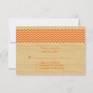 Tarjeta de respuesta Rústica de Chevron naranja