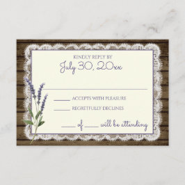 Tarjeta de respuesta Rústica de Lavanda y Boda de