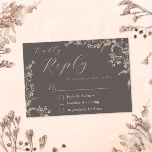 Tarjeta de respuesta rustica elegante de Mocha Wil
