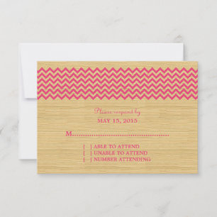 Tarjeta de respuesta Rústica Rosa para Chevron