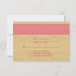 Tarjeta de respuesta Rústica Rosa para Chevron