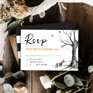 Tarjeta de respuesta RVSP de todos los Hallow Eve