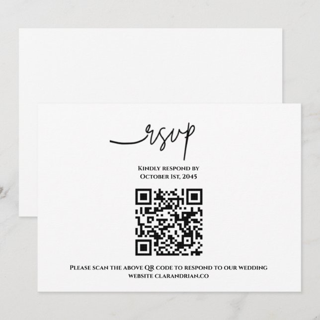 Tarjeta de respuesta simple con código QR (Anverso / Reverso)