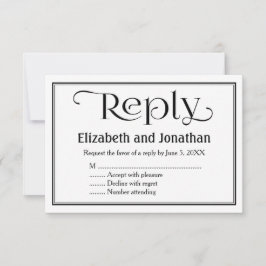 Tarjeta de respuesta simple de boda cristiana en b