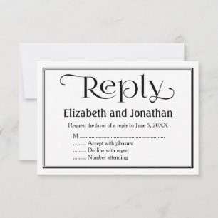 Tarjeta de respuesta simple de boda cristiana en b