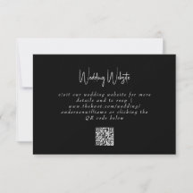 Tarjeta de respuesta simple de boda en blanco y ne