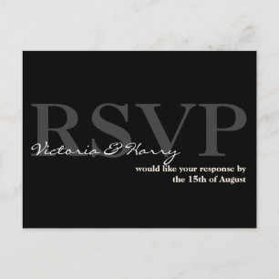 Tarjeta de respuesta simple de boda RSVP de crema 