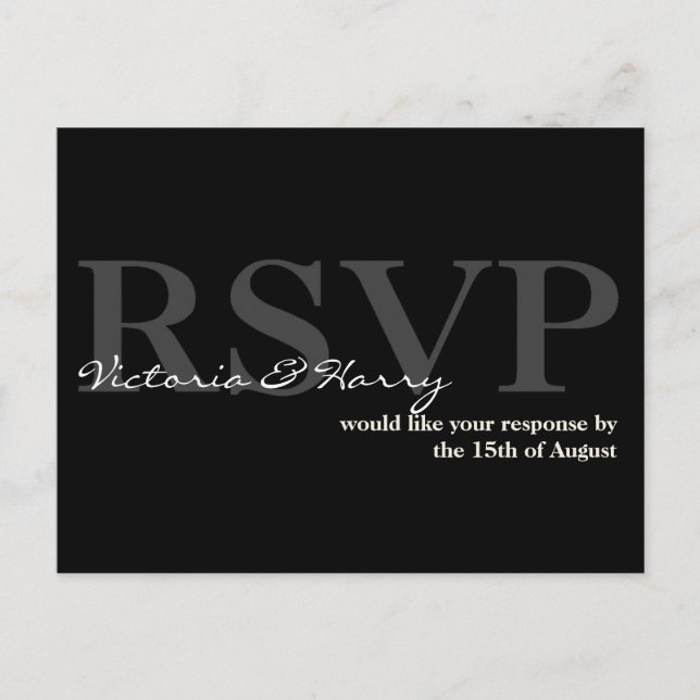 Tarjeta de respuesta simple de boda RSVP de crema  (Anverso)