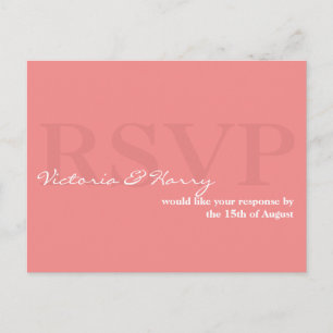 Tarjeta de respuesta simple del boda RSVP rosa Sal