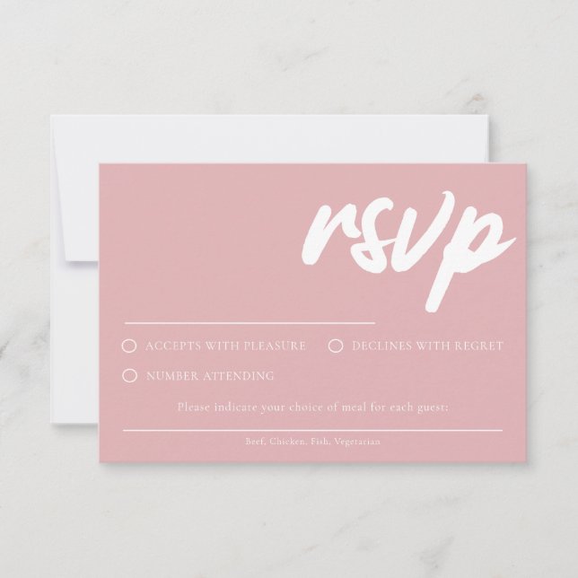 Tarjeta de respuesta Simple Dusty Rose con elecció (Anverso)